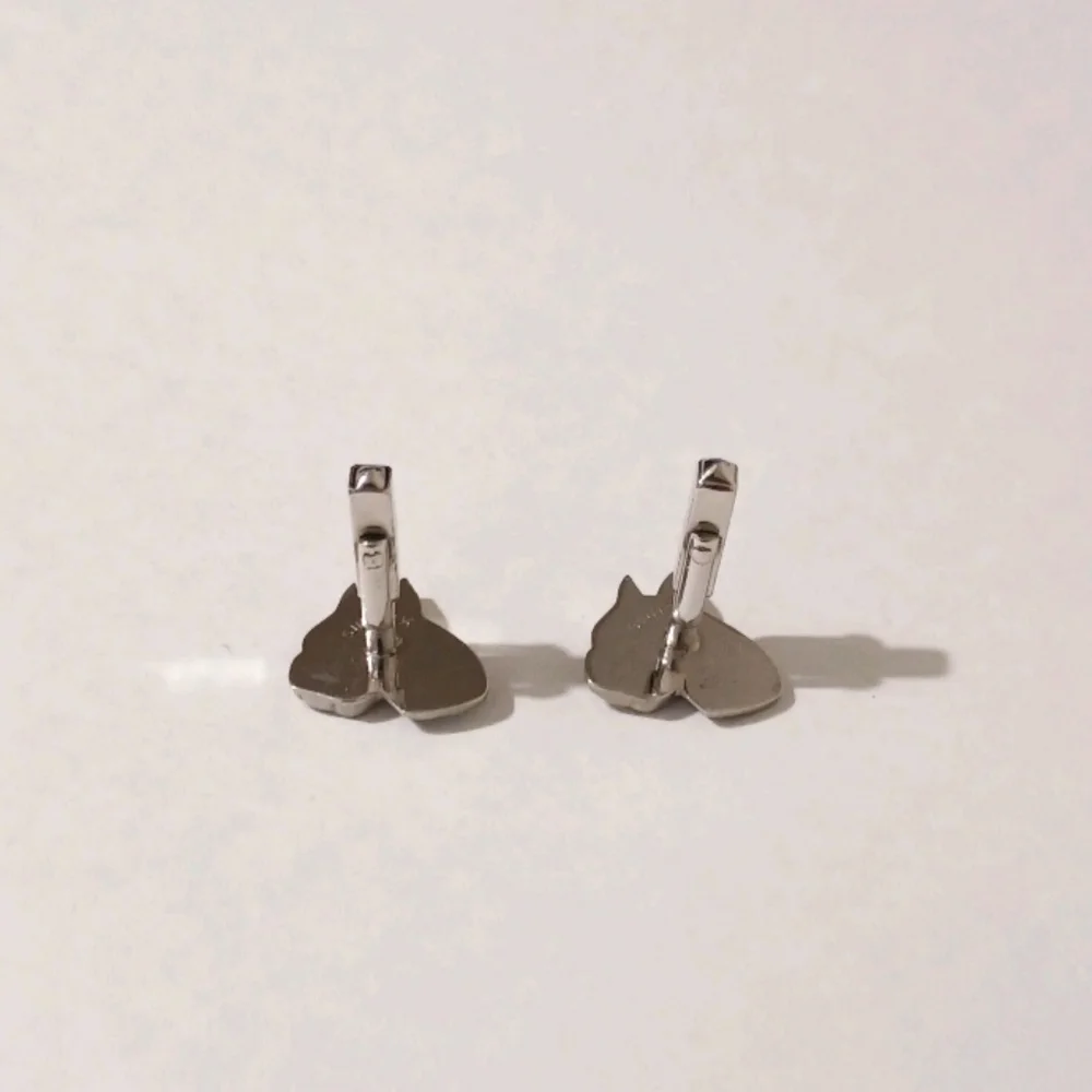 VTG Swank Boxer Dog Cufflinks Silver Tone MCM Groom Groomsmen Dog Dad Gift